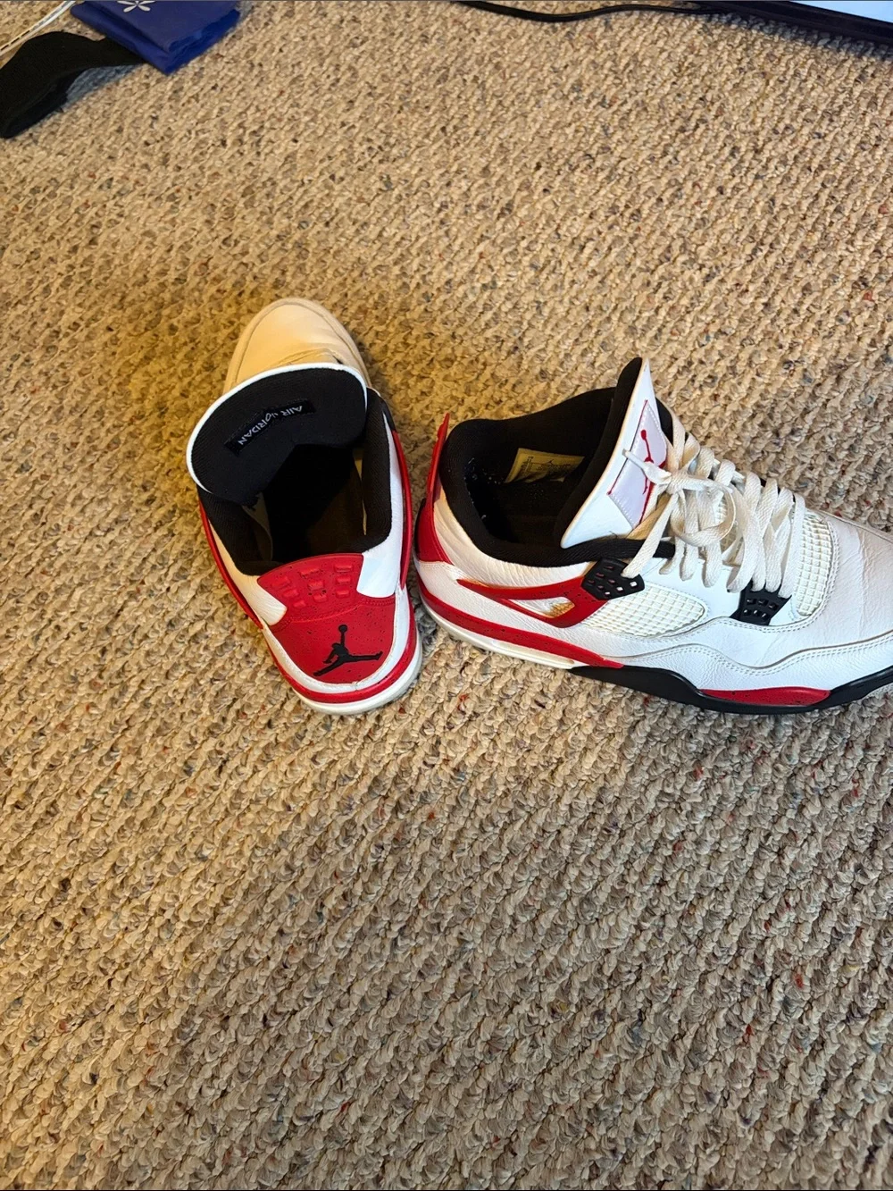 Jordan Men's White Black Red Athletic Basketball Shoes